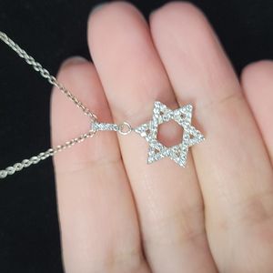Magen David CZ Diamond Necklace with Sterling Silver
